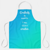 Tablier La créativité est Messy Blue Gradient Funny Apron (Recto)