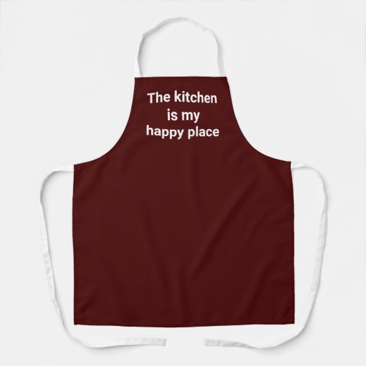 Tablier La cuisine est mon joyeux endroit Maroon Apron (Recto)