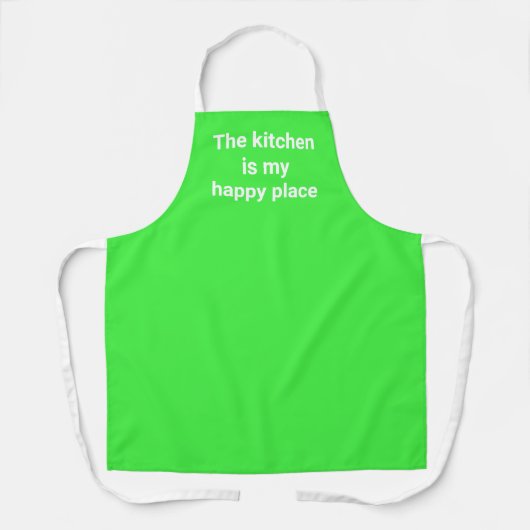 Tablier La cuisine est mon joyeux espace vert citron (Recto)