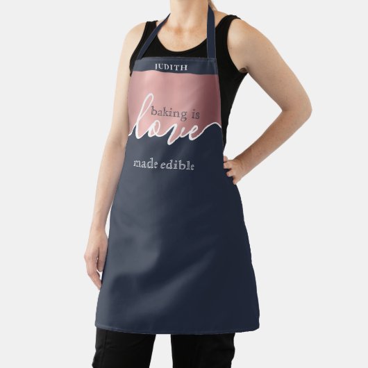 Tablier La cuisson est l'amour fait Rose comestible Script (Insitu)