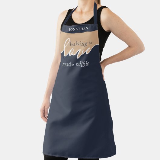 Tablier La cuisson est l'amour fait Script comestible tabl (Insitu)