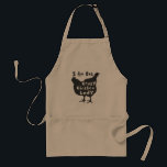 Tablier La dame folle du poulet<br><div class="desc">Le tablier super mignon a une silhouette de poulet et le texte "I Am One Crazy CHICKEN Lady" en noir et blanc. Faites un grand cadeau pour l'amoureux du poulet dans votre vie! Mettez un SOURIRE sur leur visage :)</div>