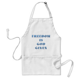 Tablier La liberté est donnée par Dieu, bleu