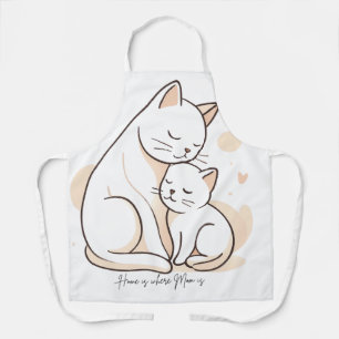 Tablier La maison est où est maman - Art de chatte et chat