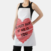 Tablier La meilleure partie de moi texte romantique dans u (Insitu)