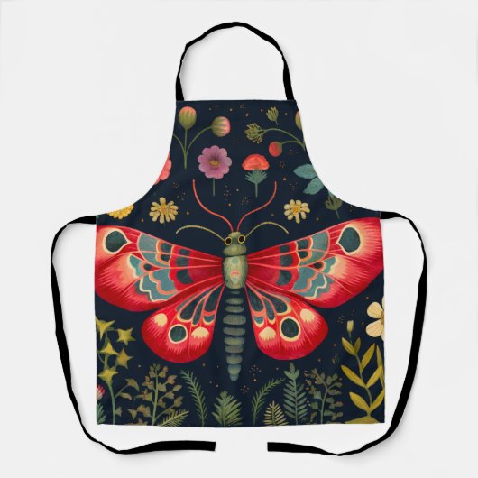 Tablier La Mousse Rouge Dans Le Jardin De Nuit (Recto)