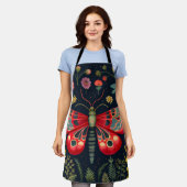 Tablier La Mousse Rouge Dans Le Jardin De Nuit (Porté)