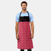 Tablier La pastèque d'été sur le Motif rose (Porté)