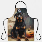 Tablier La peur de l'Halloween Citrouille de Rottweiler (Recto)