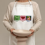 Tablier La poterie de l'amour pour la paix<br><div class="desc">Un signe de paix,  un coeur et de jolies poteries. J'adore la céramique.</div>