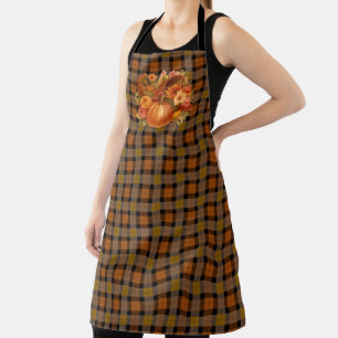 Tablier La Récolte D'Automne Plaid Et Cornucopia
