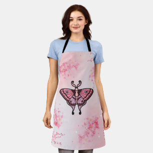 Tablier La teigne rose s'illumine gracieusement sur la flo