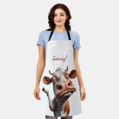 Tablier La vache sotte - "Sérieusement ?" Conception amusa (Porté)