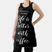 Tablier La vie est meilleure avec café noir et blanc baris (Insitu)