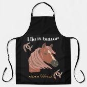 Tablier La Vie Est Meilleure Avec Les Chevaux, Apron (Recto)
