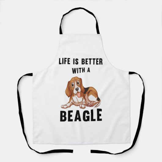 Tablier La vie est meilleure avec un Beagle (Recto)