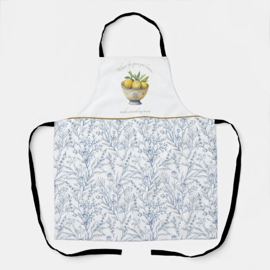 Tablier La vie vous donne citrons Inspiration Marine Bleu (Recto)