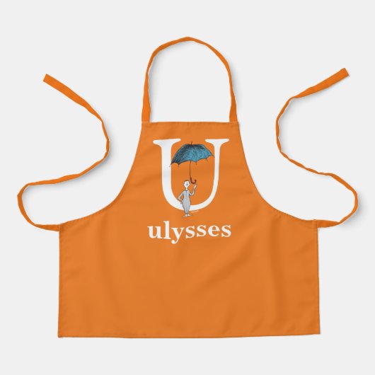 Tablier L'ABC de Dr Seuss : Lettre U - Blanc | Ajoutez vot (Recto)