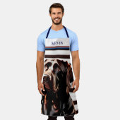 Tablier Laboratoire de chocolat rustique sur drapeau améri (Porté)