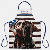 Tablier Laboratoire de chocolat rustique sur drapeau améri (Recto)