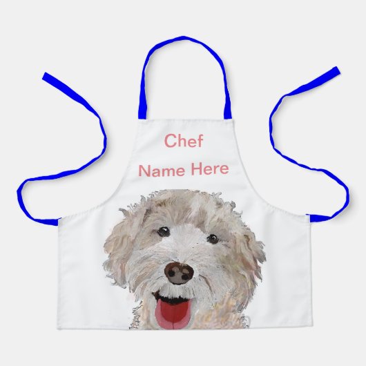 Tablier Labradoodle Chef de Cuisine (Nom Ici) (Recto)
