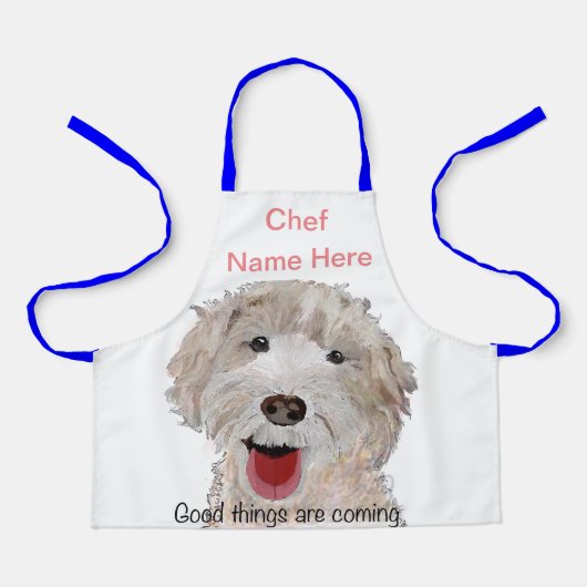 Tablier Labradoodle Chef de Cuisine (Nom Ici) (Recto)