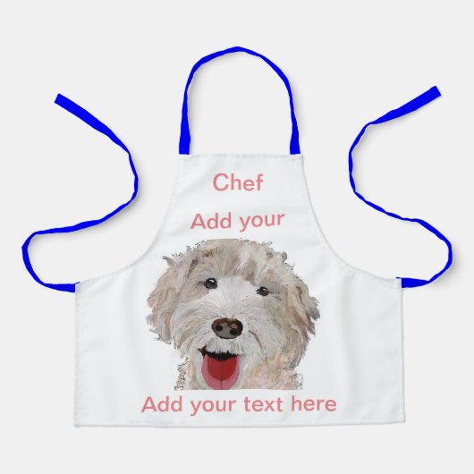 Tablier Labradoodle Chef de Cuisine (Nom Ici) (Recto)