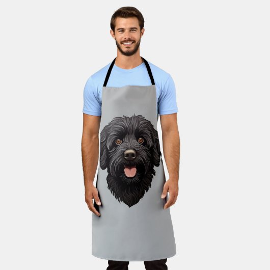 Tablier Labradoodle Chien noir (Porté)