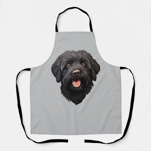 Tablier Labradoodle Chien noir (Recto)
