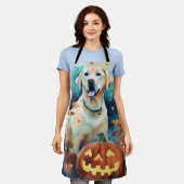 Tablier Labrador d'Halloween avec citrouilles Épouvantable (Porté)