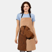 Tablier Labrador Retriever (Chocolat) Peinture - Chien Art (Porté)