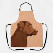 Tablier Labrador Retriever (Chocolat) Peinture - Chien Art (Recto)