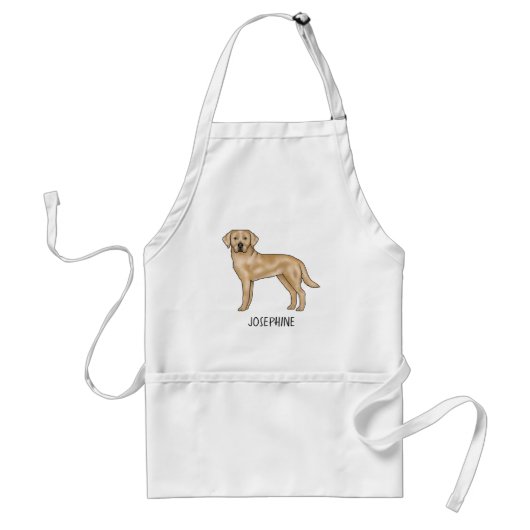 Tablier Labrador Retriever Jaune Chien Lab Mignon Nom Pers (Devant)