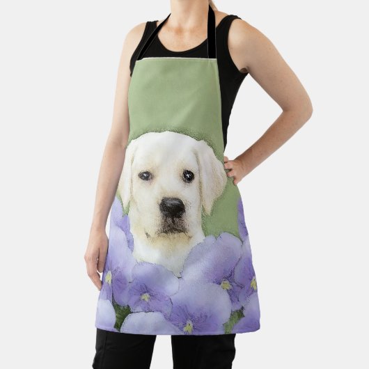 Tablier Labrador Retriever Puppy Painting Original Chien A (Insitu)