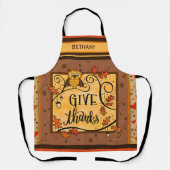 Tablier L'Action De Grâce Remercient La Chouette Mignonne  (Recto)