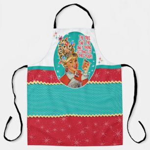 Tablier Lady Tipsy Retro S'Éclairer Noël Apron