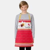 Tablier Ladybug coeur de la fleur point rouge blanc jaune  (Porté)