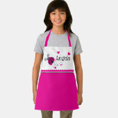 Tablier Ladybug coeur rose blanc Saint-Jacques nom personn (Insitu)