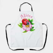 Tablier Ladybug Floral Nom de la femme Apron (Recto)