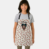 Tablier Ladybug Pattern Custom Photo & Name on Cream White (Insitu)