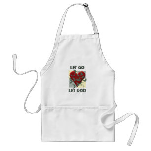 Tablier Laisser Dieu Récupérer Citation Slogan Coeur Rouge