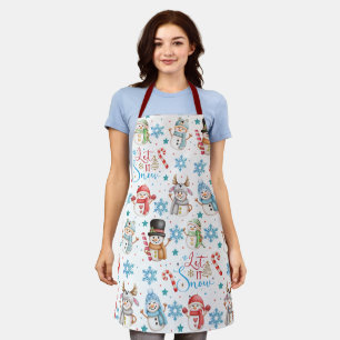 Tablier Laisser la neige Snowman Motif Noël