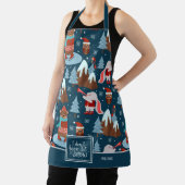 Tablier Laisser neiger mignon Nom animal Cuisine bleue (Insitu)