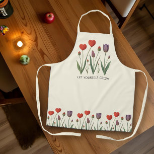 Tablier Laissez-vous grandir Tulipes Art floral à coeur