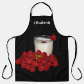 Tablier lait blanc avec des framboises rouges (Recto)