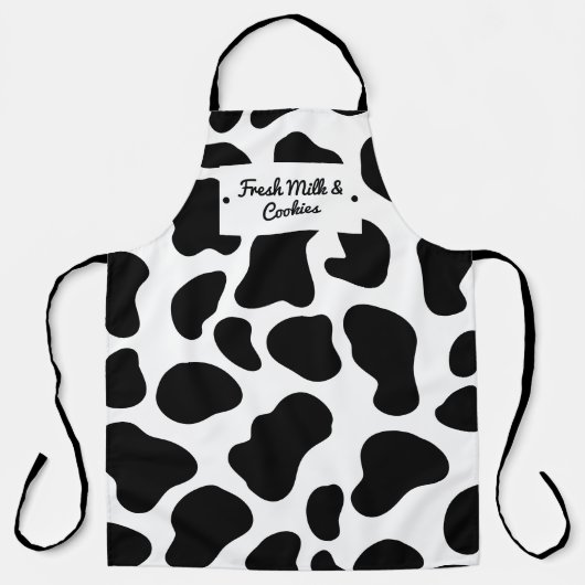 Tablier Lait drôle et biscuits modifiable motif de vache n (Recto)