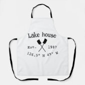 Tablier Lake house et. Date année coordonnées personnalisé (Recto)