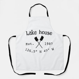Tablier Lake house et. Date année coordonnées personnalisé
