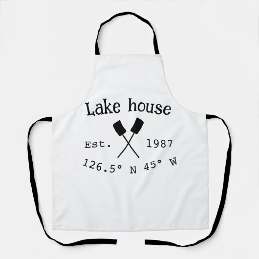 Tablier Lake house et. Date année coordonnées personnalisé (Recto)