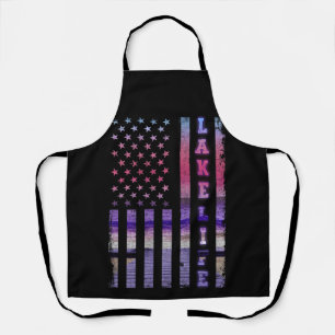 Tablier Lake Life American Flag Dock Sunset Wakeboard